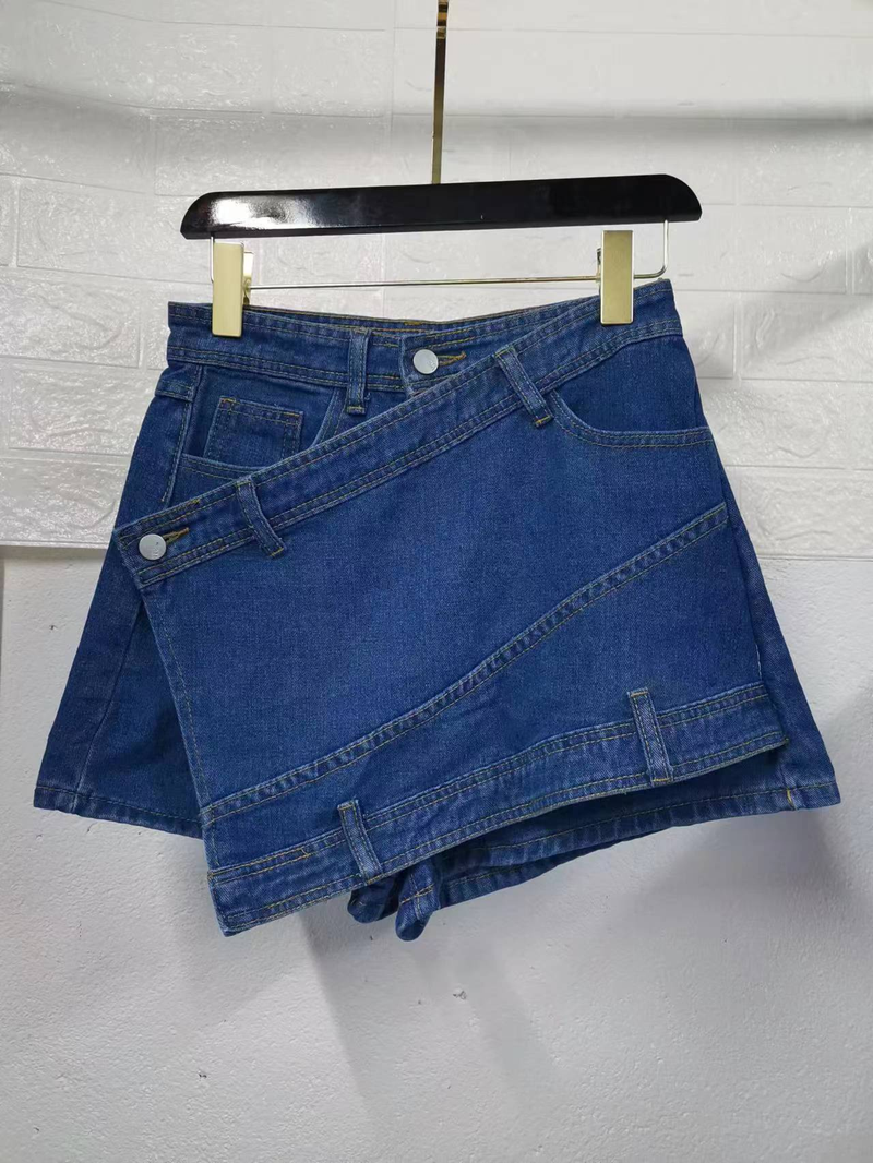 Dámské letní kalhoty s vysokým pasem a širokými nohavicemi v korejském stylu, štíhlé džínové, s sukní a kraťasy, plus size, s vysokým pasem a širokými nohavicemi._voghion.com