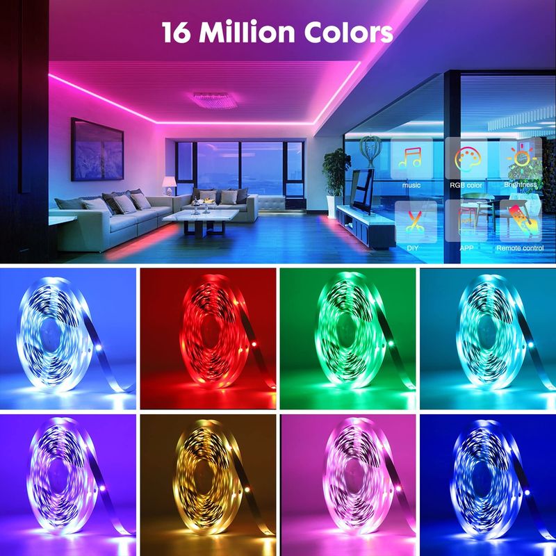 Tira de luz LED Tira de luz 5050RGB Tira de luz LED de bajo voltaje de 5 V Tira de luz LED autoadhesiva USB TV Fondo Atmósfera Tira de luz_voghion.com