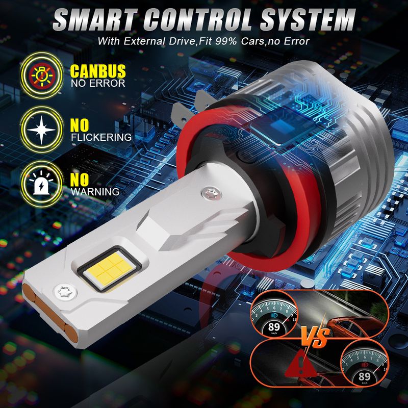 Faro LED H11B 300W 30000LM Canbus ad alta potenza 7535 CSP Fendinebbia adatto per Hyundai Kia SsangYong Jens Daewoo Renault_voghion.com