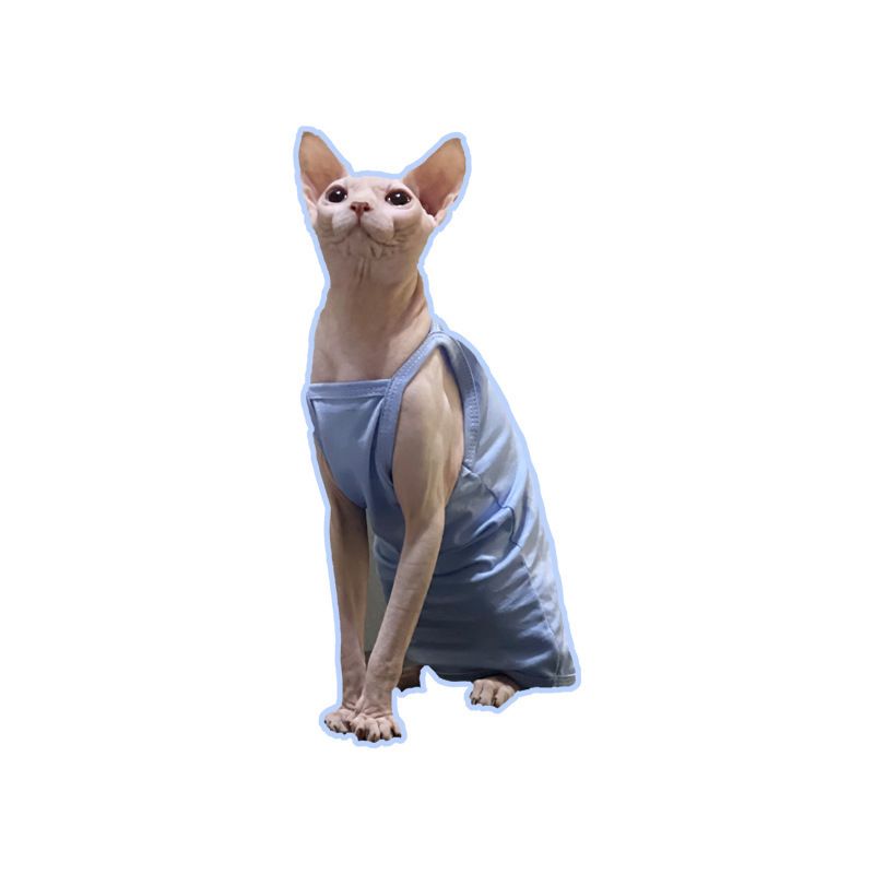 Hairless Summer Strap Thin Breathable Air-conditioned Room Multi-color Short-legged German Sphynx Cat Clothes Niliu_voghion.com