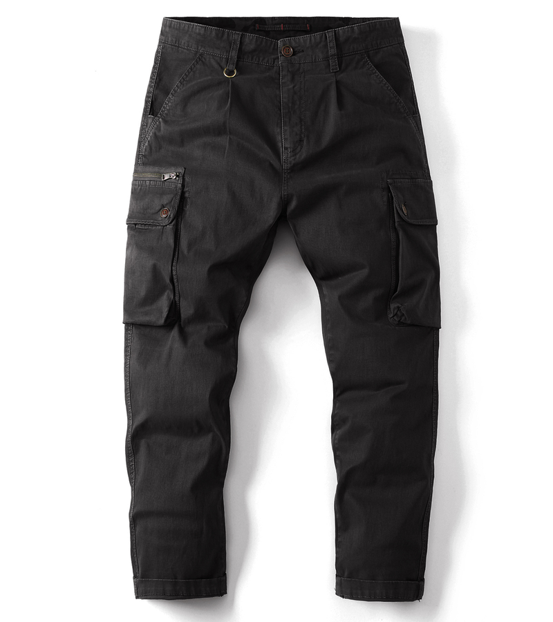 Otoño e invierno, pantalones de camuflaje sueltos con pies agrupados para hombres, pantalones sueltos de talla grande con múltiples bolsillos_voghion.com