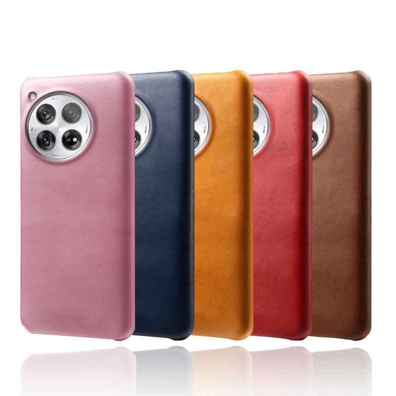 Geschikt voor OnePlus 12 mobiele telefoonhoesje, beschermhoes van kalfsleer, OnePlus 12 leren hoesje met kalfsleersticker._voghion.com