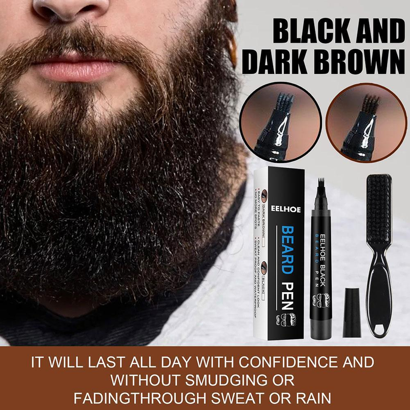 Kit penna per riempimento barba da uomo Riparazione baffi viso Forma baffi Strumento di riparazione per salone di styling Riempitore per matita per orso per uomo_voghion.com