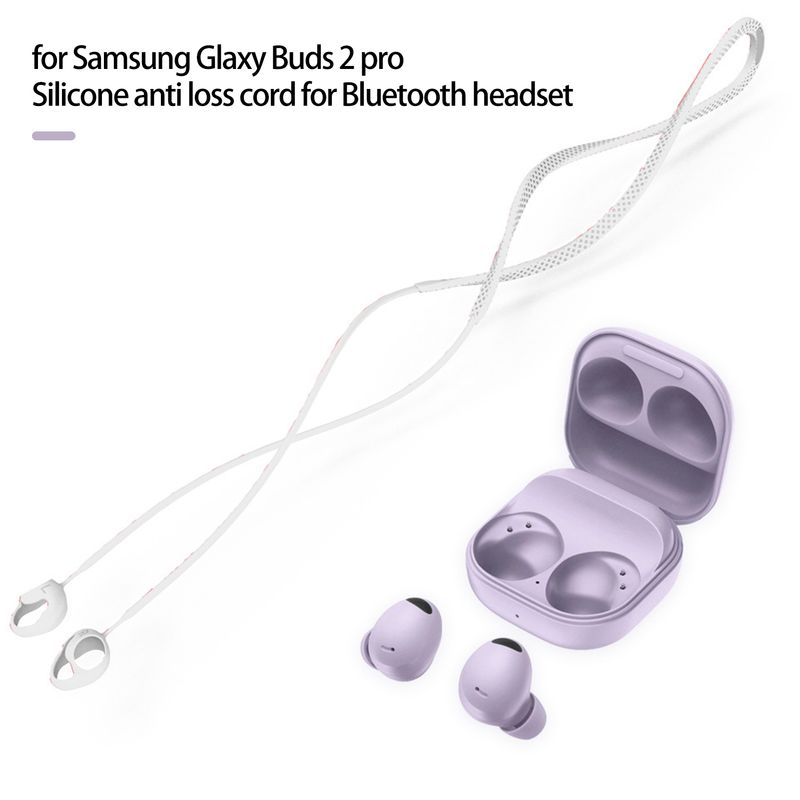 Earphones Neck Rope Tangle-free Anti-fall Silicone Sensory-free Wearing Earbuds Neck Strap for Samsung Galaxy Buds 2 Pro_voghion.com
