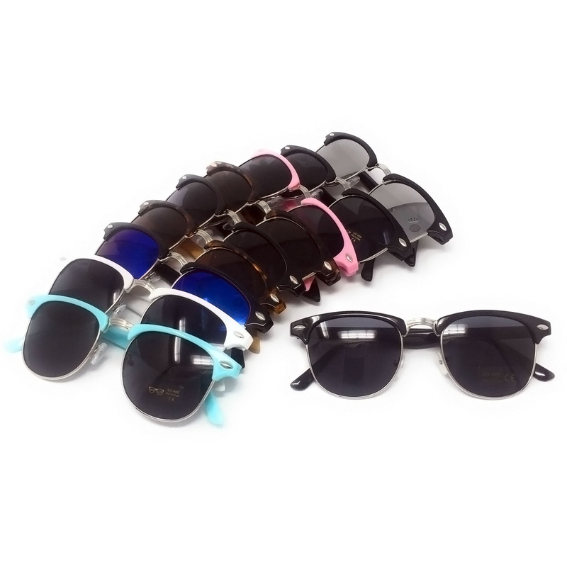 1950's Vintage Sunclasses Mens Women Ladies Retro Classic Black Half Rimmed UV_voghion.com