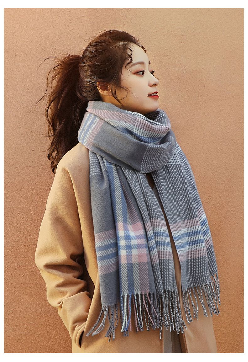 Sciarpa con nappa calda e spessa invernale da donna, 2025_voghion.com