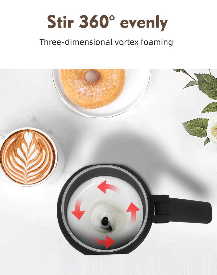 Machine à mousser le lait domestique automatique Machine à mousser le lait électrique chaud et froid Tasse de mélange de mousse de lait Machine à mousser le lait_voghion.com