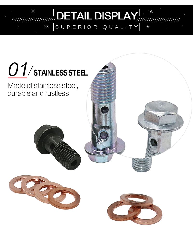 Vijak za cev za olje glavnega zavornega sistema M10*1, banjo vijak, univerzalni vijak za cev motornega kolesa, vijaki za cev M10*22*1_voghion.com