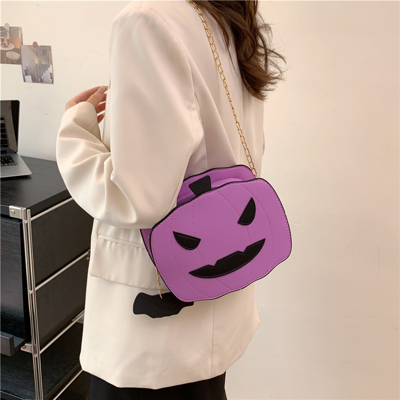 Super fuoco parodia zucca pipistrello pu borsa a tracolla divertente divertente personalità stereoscopica borsa a tracolla del fumetto ragazza_voghion.com