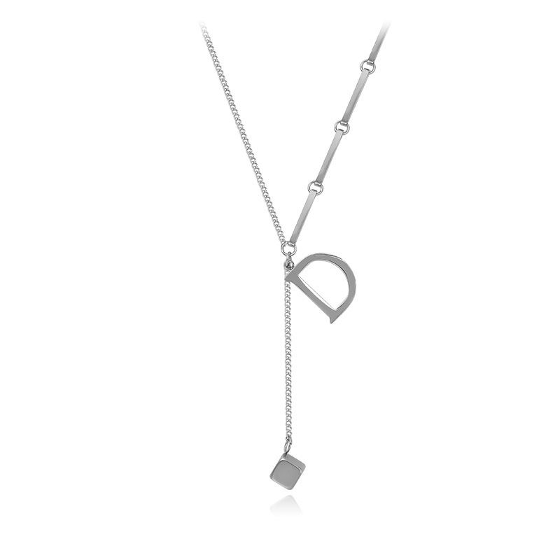 Biżuteria ze stali nierdzewnej, modna, elegancka, szlachetna litera D, seksowna kostka, zawieszka z frędzlami, łańcuszek typu choker, naszyjnik dla kobiet_voghion.com
