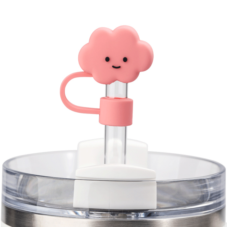 Silicone Straw Cap Flower Cartoon White Cloud Cup Straw Protective Cover Dust Plug 10 Mm_voghion.com