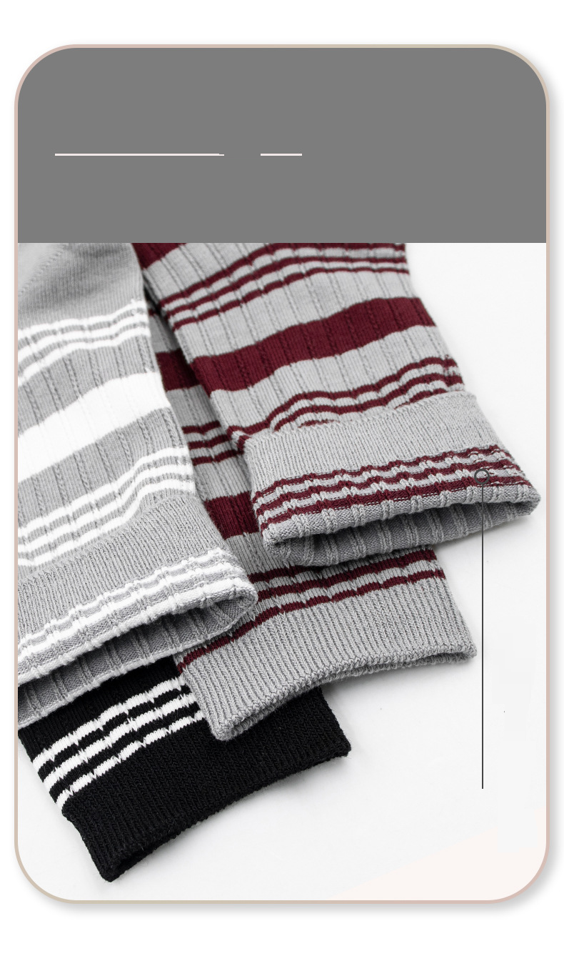 Schuhzubehör Gekämmte Baumwolle College-Stil IK Lange Socken Frühling und Herbst Mittellange Wadenflorsocken Damen Schwarz-weiß gestreifte Freizeitsocken_voghion.com