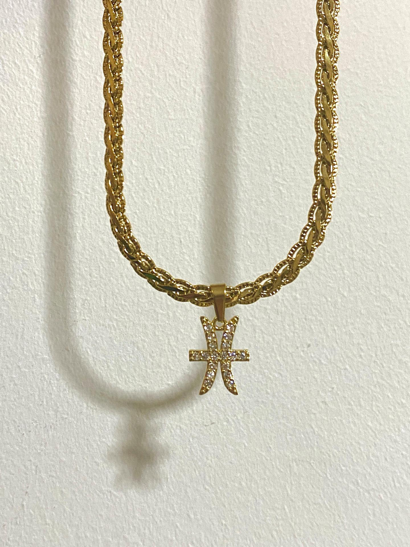 Damenschmuck im Retro-Stil, echtes Gold, galvanisiert, Diamant-Konstellation, Schlüsselbein-Halskette_voghion.com