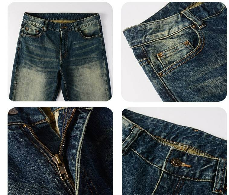 Jeans da uomo stile Fat Boy, taglie forti, gamba dritta, alti e morbidi, semplici, 306_voghion.com