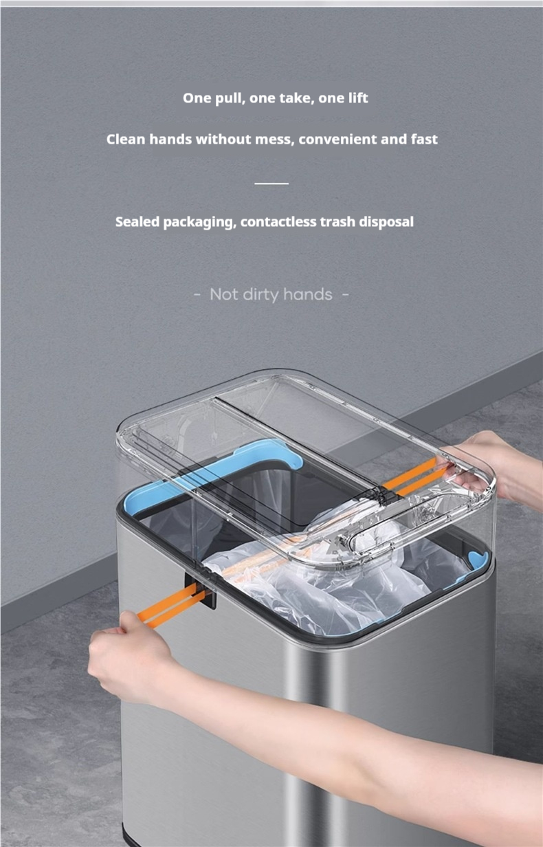 Smart Sensor Trash Can With Automatic Lid, Hands-Free Automatic Garbage Bin For Bathroom, Kitchen Large Capacity Touchless Waste Bin_voghion.com