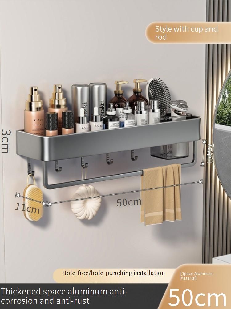 Wandmontiertes Badezimmerregal aus Rotguss – platzsparender Aufbewahrungs-Organizer für Dusche, Toilette und Waschbecken_voghion.com