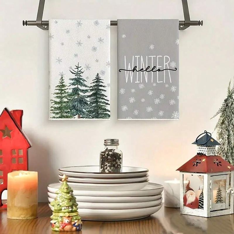 Pagliette creative natalizie, tovaglie da cucina, strofinacci, decorazioni natalizie_voghion.com