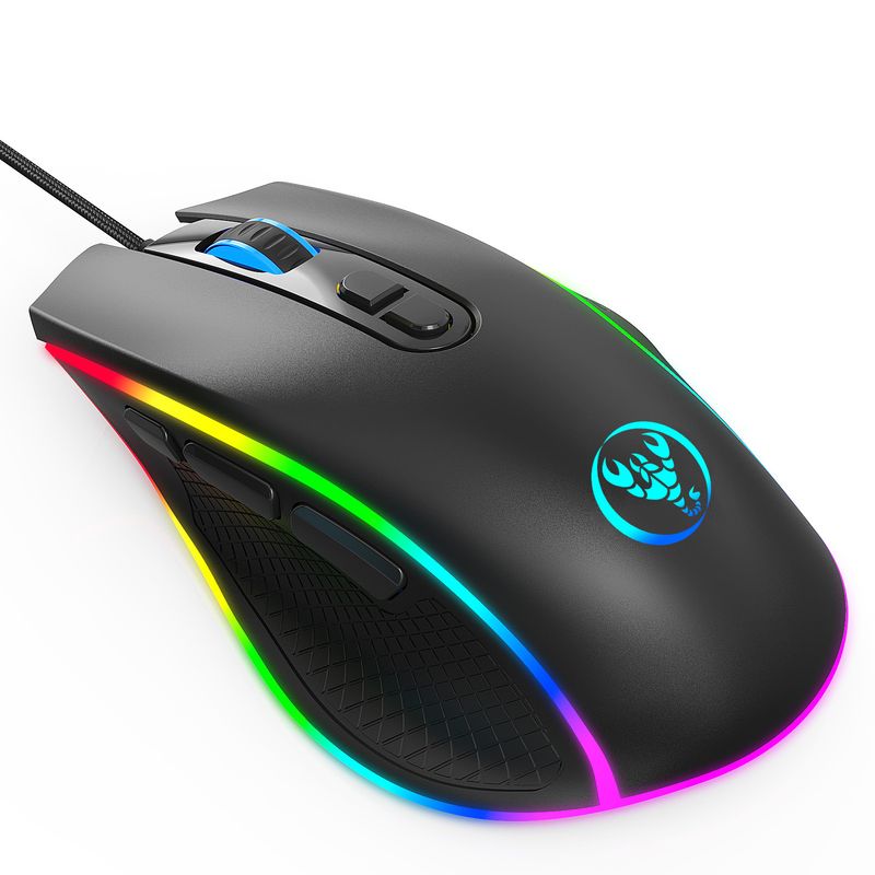New Esports Cable RGB Game 12800DPI Gaming Mouse 8-Key Macro Programming_voghion.com