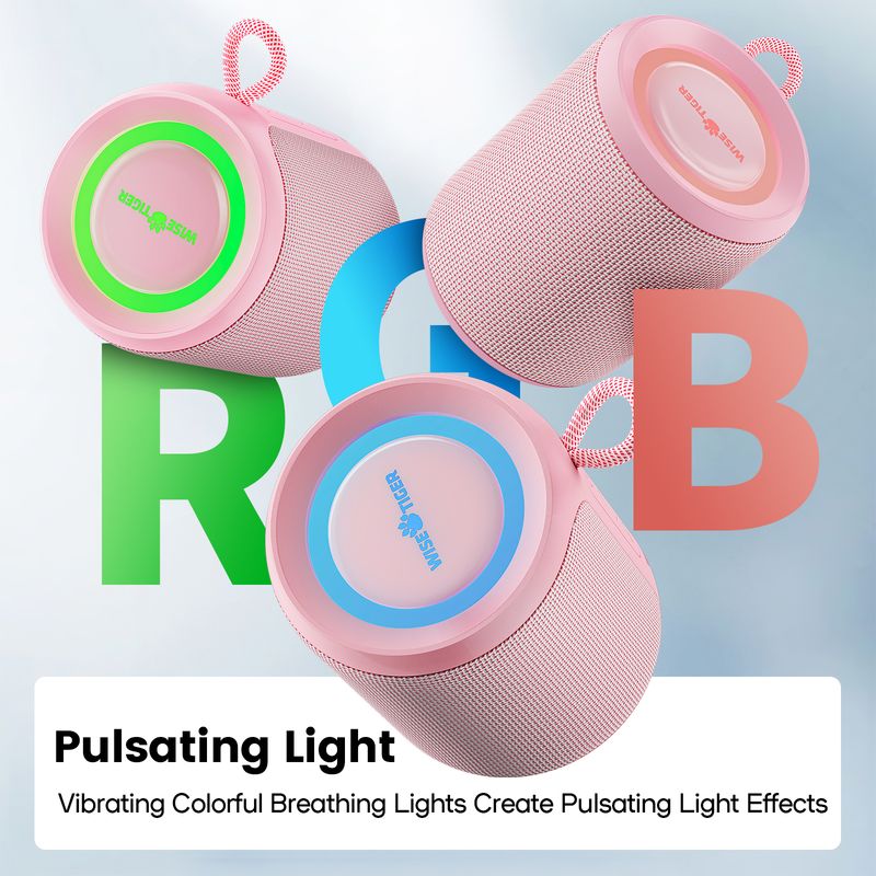 WISETIGER P1S 15W Mini Portable Bluetooth Speaker IPX7 Waterproof Sound Box Bass Boost TWS Connection BT5.3 RGB Light_voghion.com