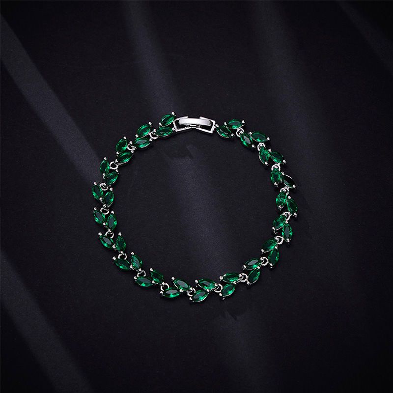 Nouveau bracelet géométrique ovale coloré en cristal de zircon, léger et exquis, pour une personnalité polyvalente_voghion.com