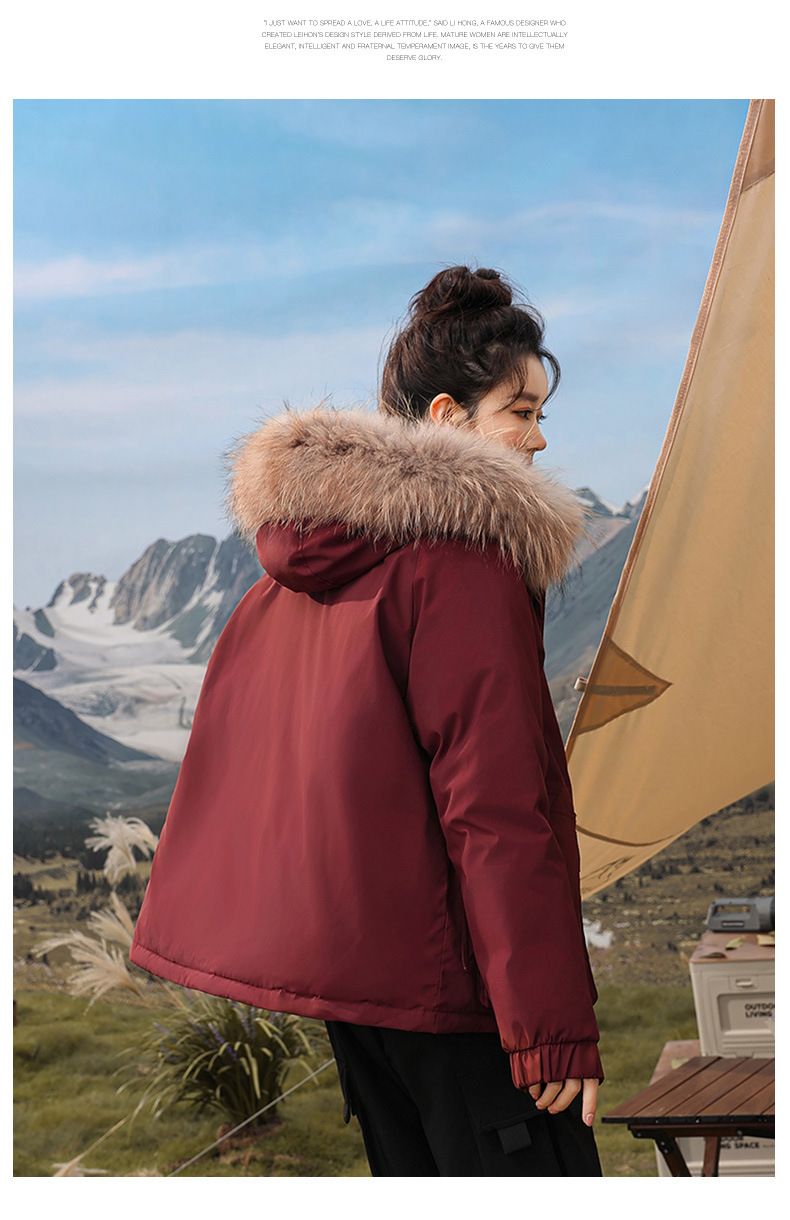 Kurze Pufferjacke für Damen im Winter mit Kunstpelzkapuze – kuschelig warme Oberbekleidung mit Fleecefutter für lässige Streetwear_voghion.com