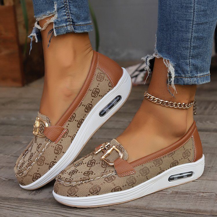 Large Size Single Shoes Women's New Metal Buckle A Slip-on Women's Shoes_voghion.com