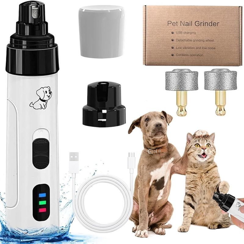 Smerigliatrice per unghie per animali domestici, ricaricabile tramite USB, per gatti e cani, antipolvere, a LED, ad alta potenza, velocità regolabile, nuovo modello_voghion.com