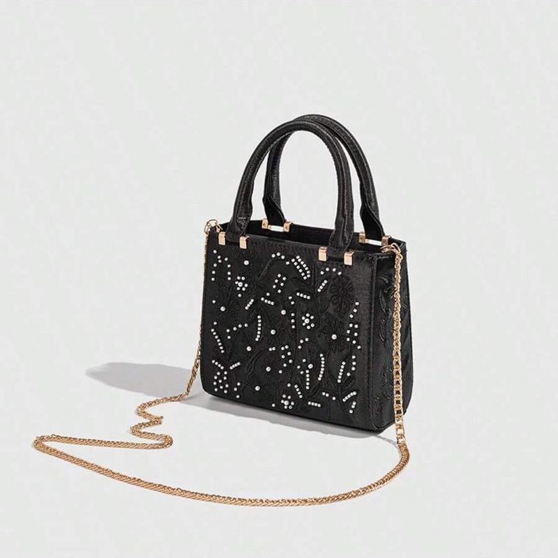 Borsa a mano alla moda Cheongsam Borsa a tracolla con perline ricamate e catena di perle_voghion.com
