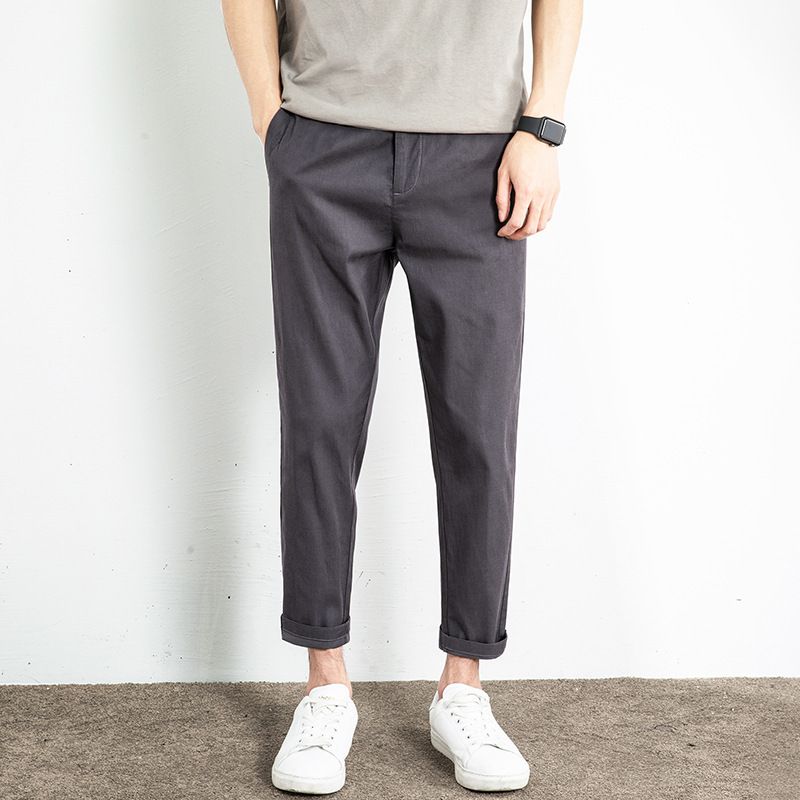 Pantalones rectos de verano para hombre, holgados, de corte tubo, versión coreana, modernos, informales, de primavera y otoño, versátiles, para hombre._voghion.com