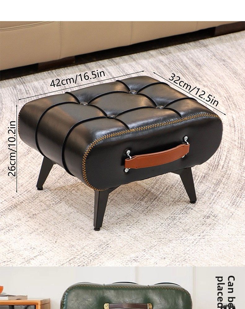 Meuble de salon, entrée, changement de chaussures, canapé, tabouret, patte de chat, bout de lit en cuir, style américain, léger, luxueux, tendance, antidérapant_voghion.com