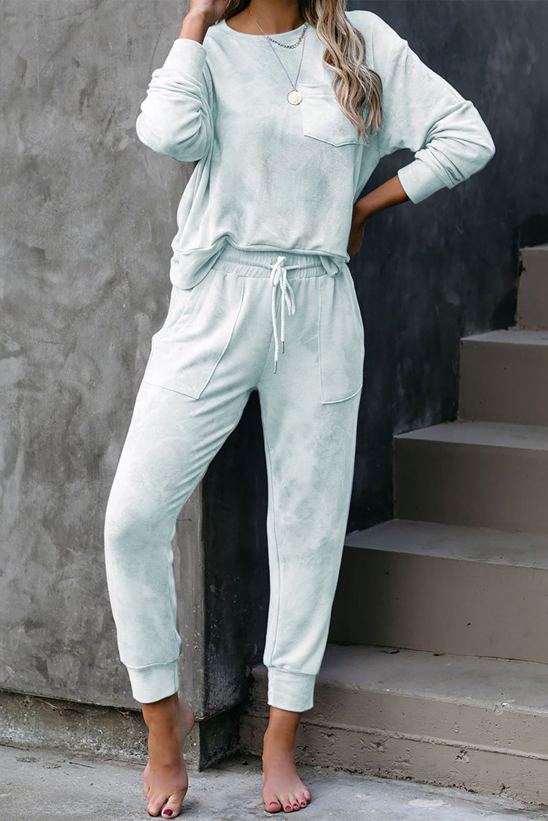 Costum de damă cu pantaloni casual în culoare uni_voghion.com