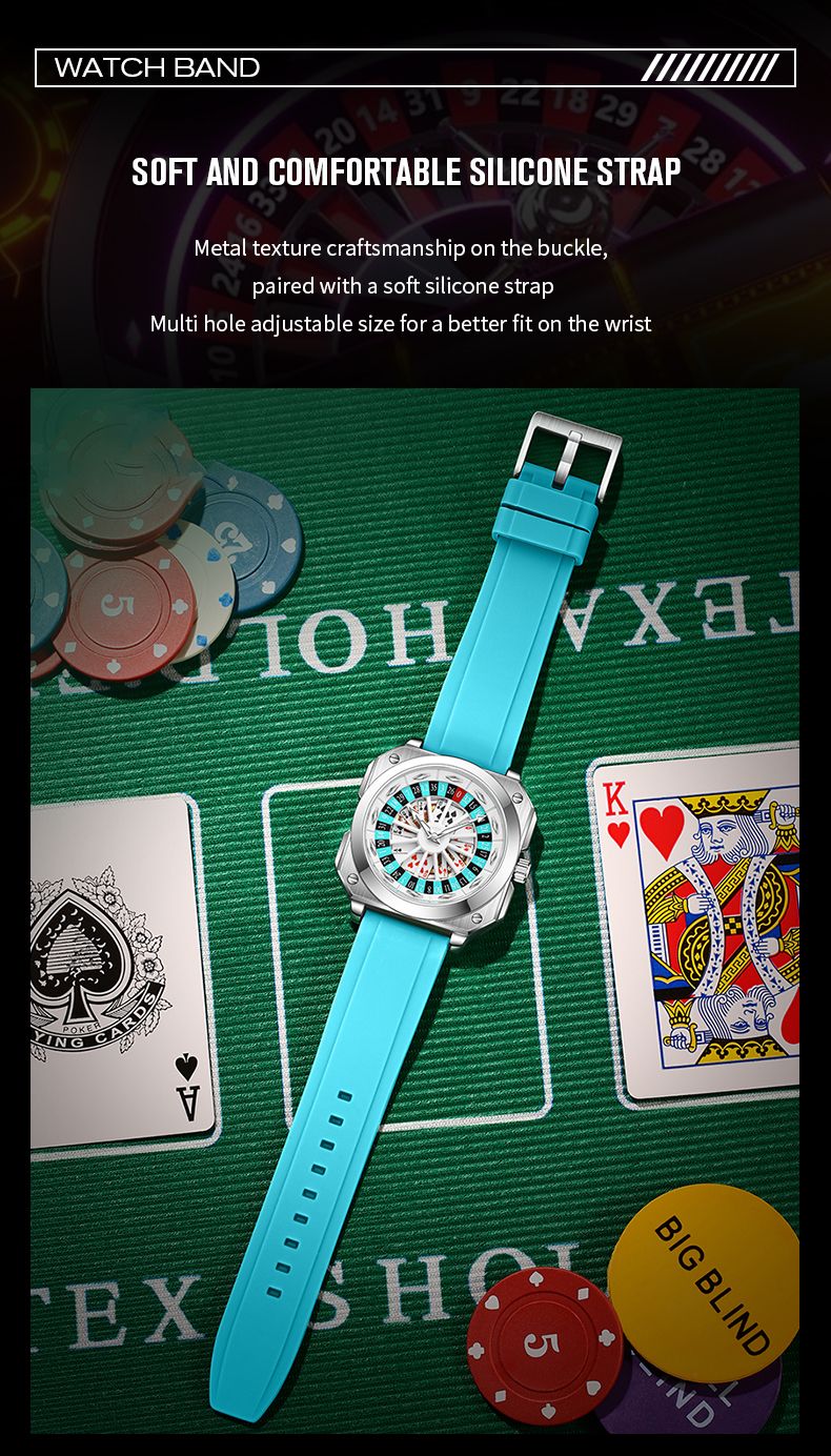 2025 neue Herren Roulette Uhr VA VA VOOM Marke Original Sport Stil Mode Silikon Strap Nacht Licht Quadrat Geschenk Uhr Für männer_voghion.com