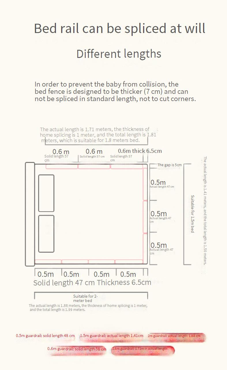 Barrière de lit rembourrée souple, barrière de lit anti-chute pour bébé, barrière de sécurité épaisse et rembourrée pour enfant, support télescopique réglable_voghion.com