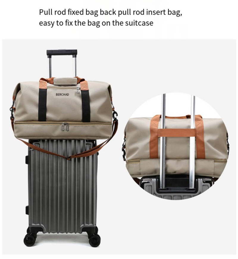 Sporttas voor dames met scheiding voor natte en droge spullen, opbergruimte voor schoenen, waterdichte reistas voor de sportschool, zwemmen, yoga en sport._voghion.com