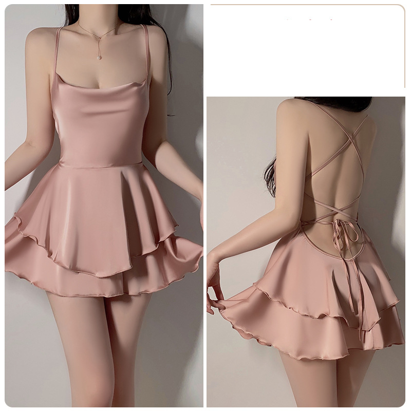 Riietus Guiruo Brändi Aluspesu Mugav siidine Satiin Seksikas Sway Krae Naiste Suspender Öösärk Välismantel Avaleht_voghion.com