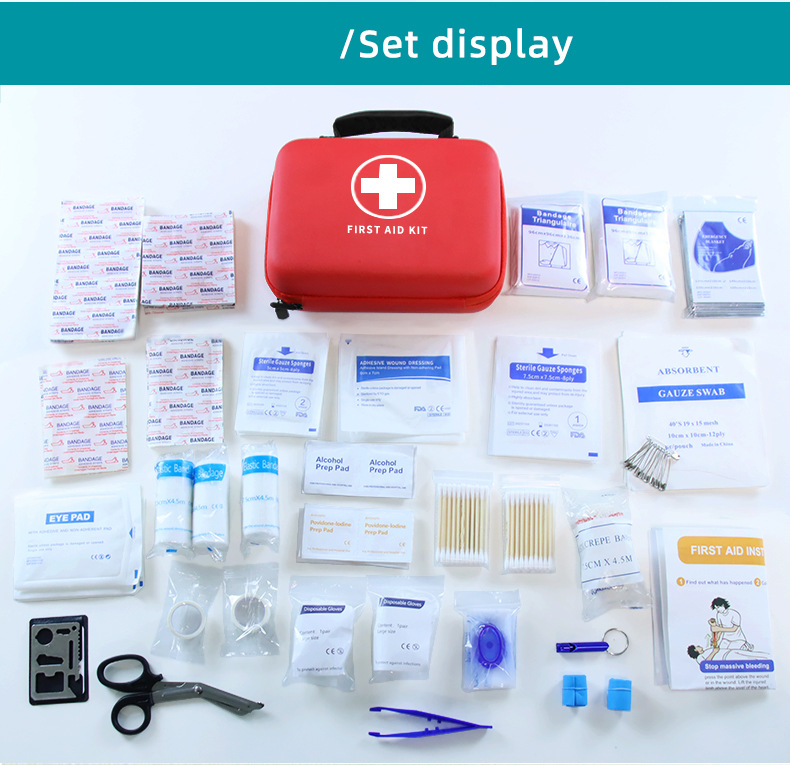 Outdoor Camping Emergency Kit Categories 242 Sets Of Family First Aid Emergency Rescue Kit PU Waterproof Portable Emergency Kit Set_voghion.com