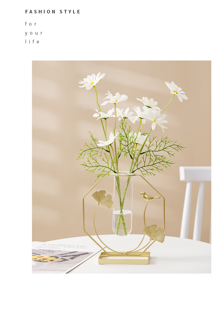 Home Furniture Home Decorations Living Room Desktop Flower Arrangement Ornaments Ins Dining Table Artificial Flowers Simulation Flower Vase High End_voghion.com