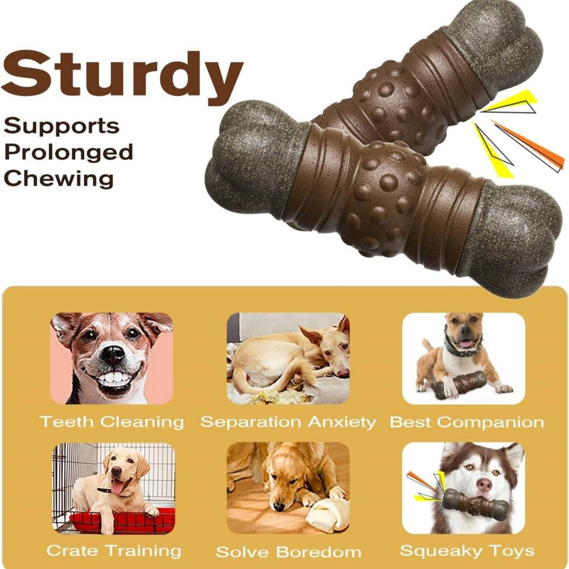 Dog Chew Toys For Large Aggressive Chewers,Cleaning Teeth,consumable Bone Squeak Toy,Coffee Wood Dog Toy,Relieving Boredom,Interacting For Large Dogs_voghion.com