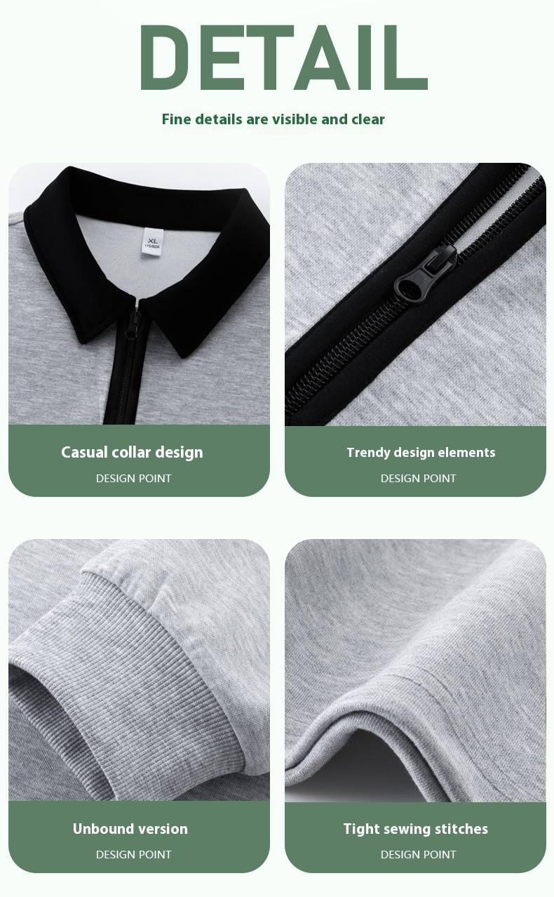 Men's Zip-Up Hoodie Slim Fit Long Sleeve Casual Pullover Sweatshirt With Stand Collar For Autumn & Spring_voghion.com