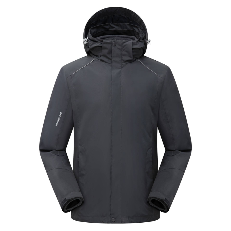 Giacca impermeabile e antivento 3 in 1: fodera in pile staccabile, cappotto invernale unisex con cappuccio (6 taglie, 3 colori)_voghion.com