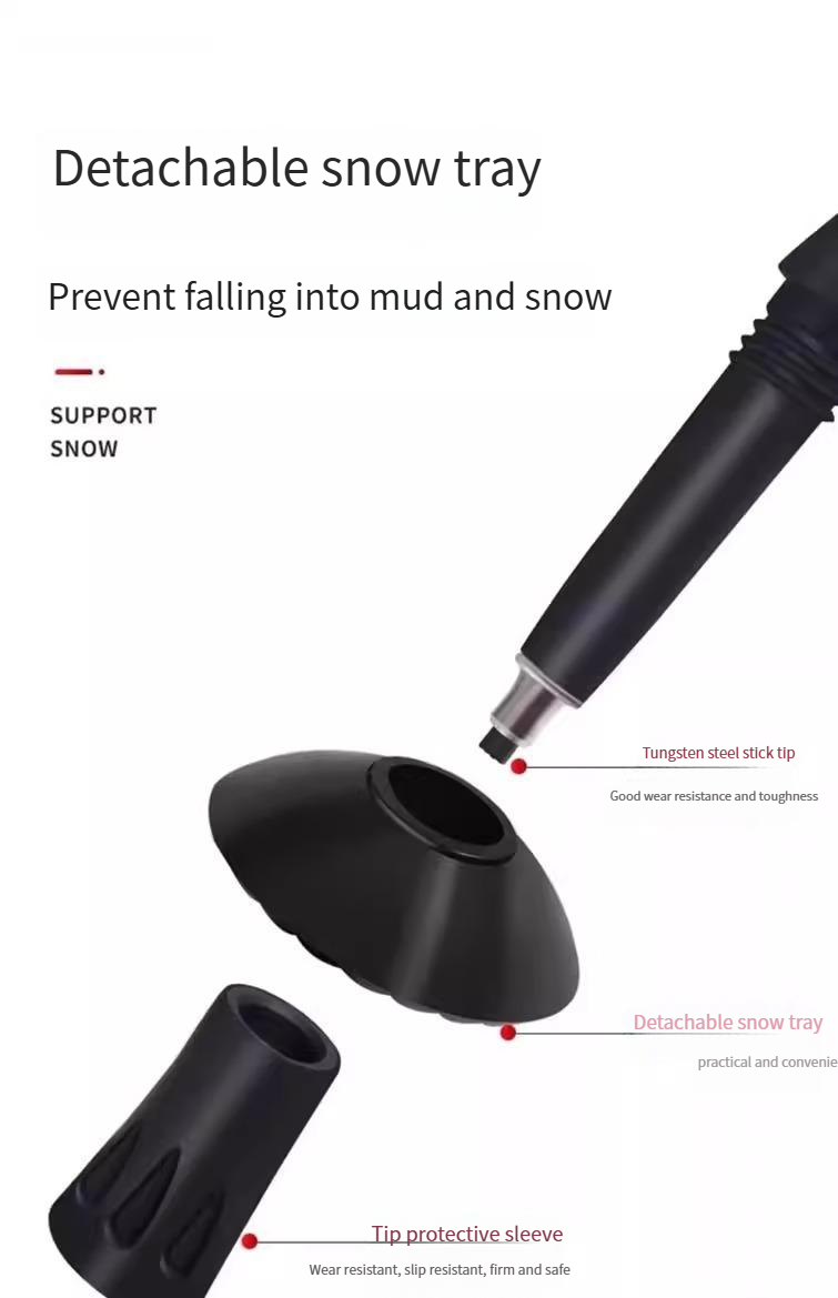 Professioneller Outdoor-Trekkingstock, Kinderkletterstock, leichte Krücke, teleskopisch faltbar, multifunktionaler Selbstverteidigungsstock für Männer und Frauen_voghion.com