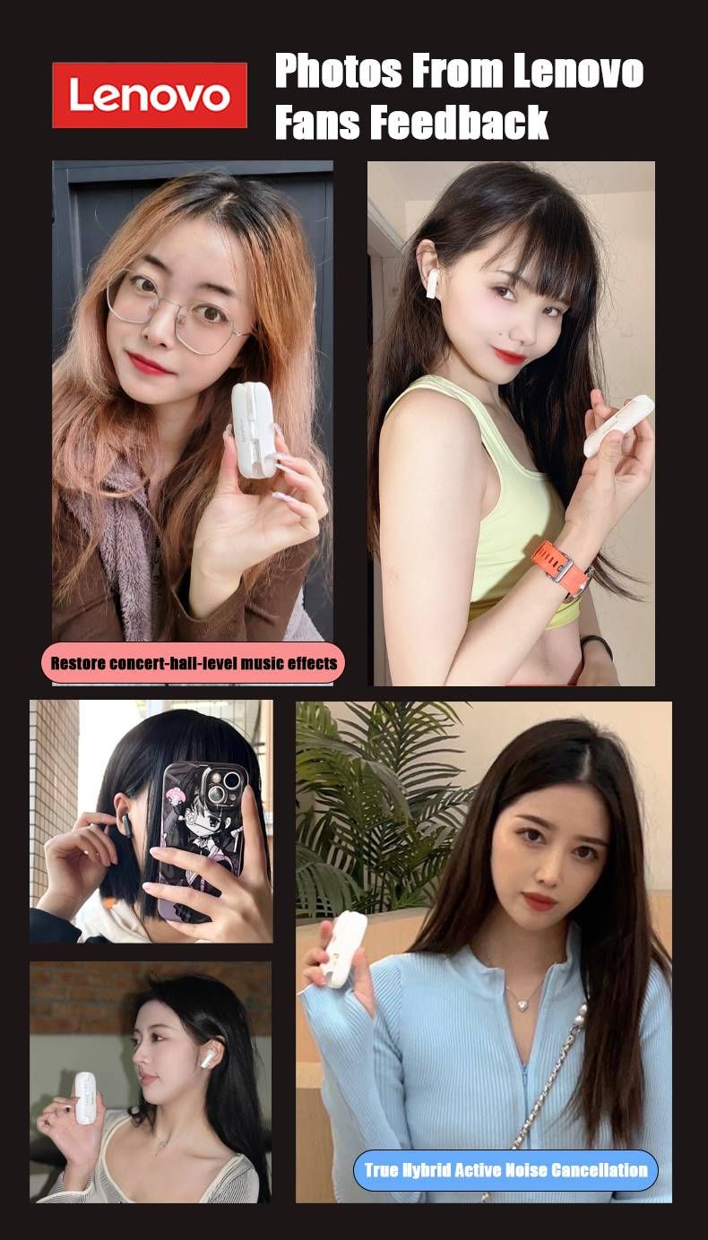 Auricolari originali Lenovo TW60 TWS Bluetooth V5.3 con design esterno personalizzato, auricolari in-ear, cuffie sportive a bassa latenza_voghion.com
