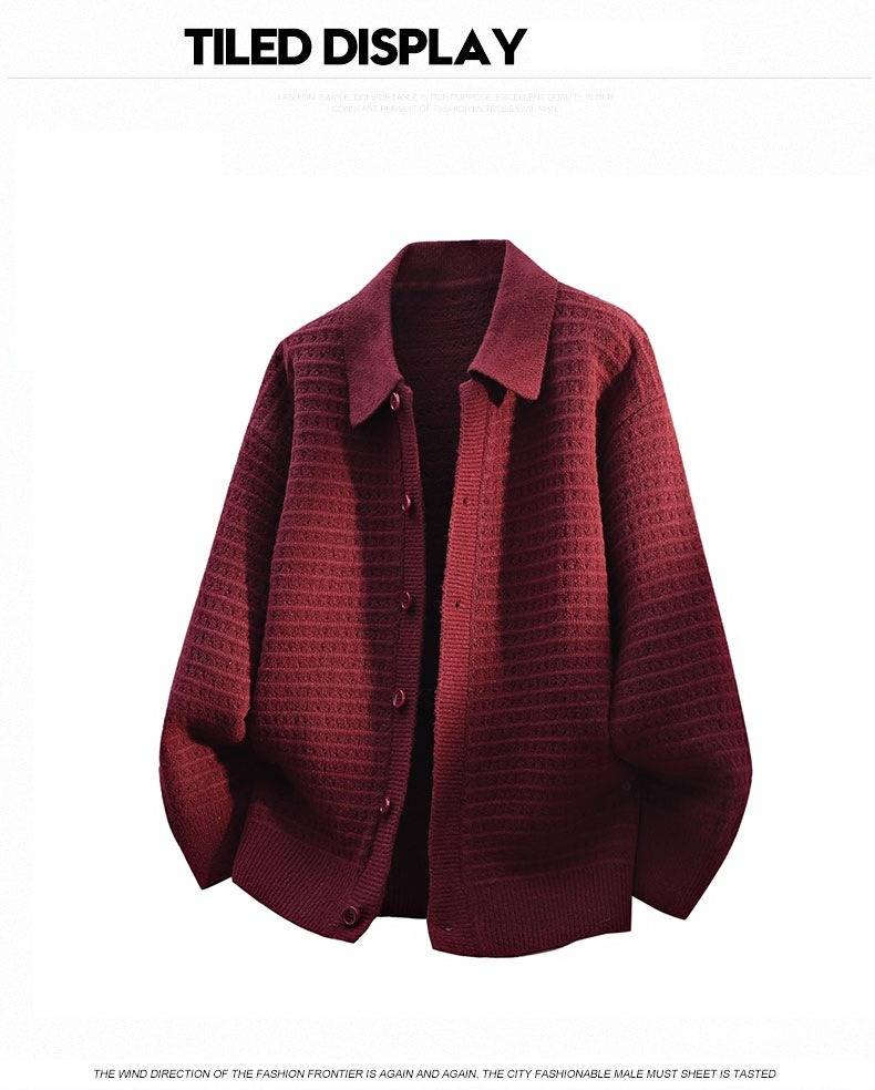 Men's Casual Knit Sweater Oversized Fit Round Neck Long Sleeve Pullover Soft Breathable For Autumn Winter_voghion.com