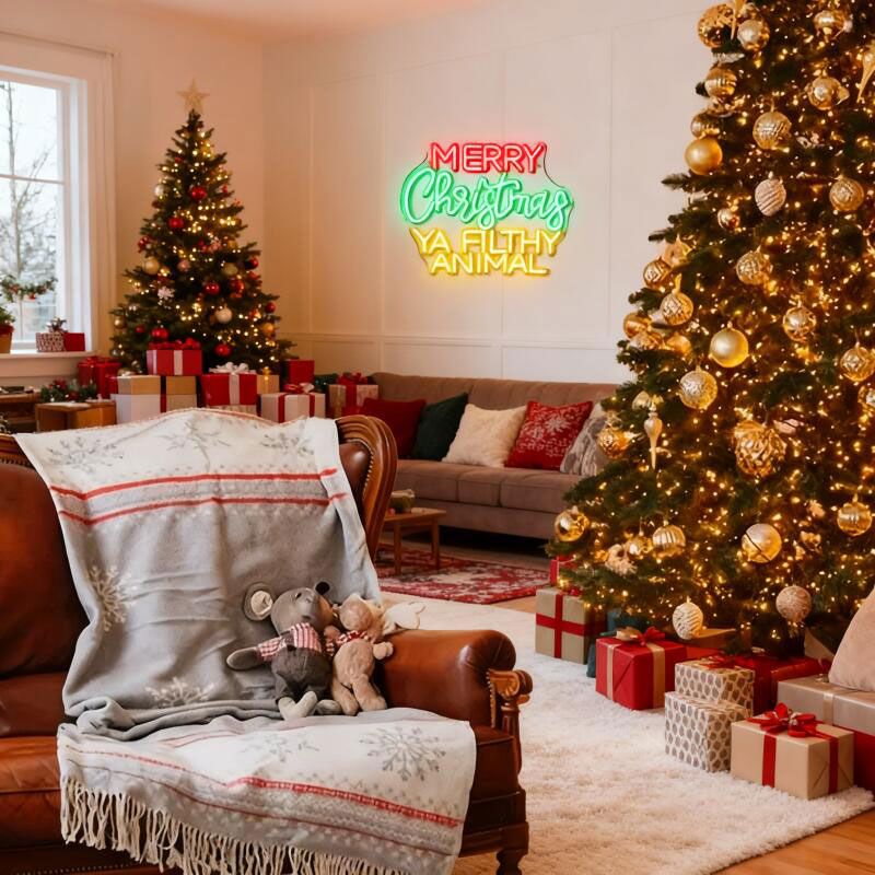 Merry Christmas Neon Sign - Christmas Gift, Christmas Party Decoration, Room Wall Decoration, Is The Best Christmas Gift For Friends And Family._voghion.com