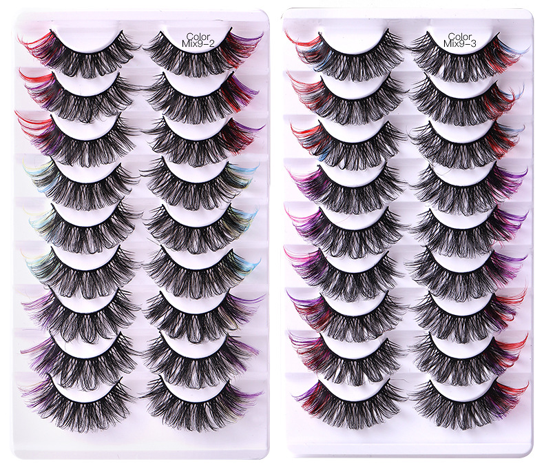 Barbe Colorful Eyelashes Russian Eyelashes Curl Naturally Thick Seven Pairs of Colored Eyelash_voghion.com