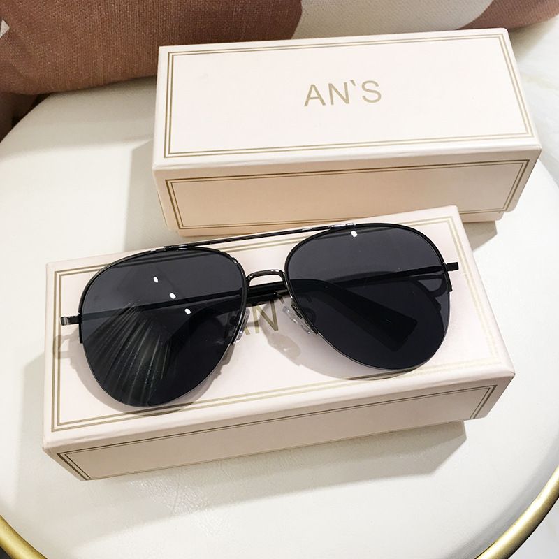 Brown Men High-End Polarized Sunglasses Driving Large Frame Aviator Big Face Sunshade Glasses For Women_voghion.com
