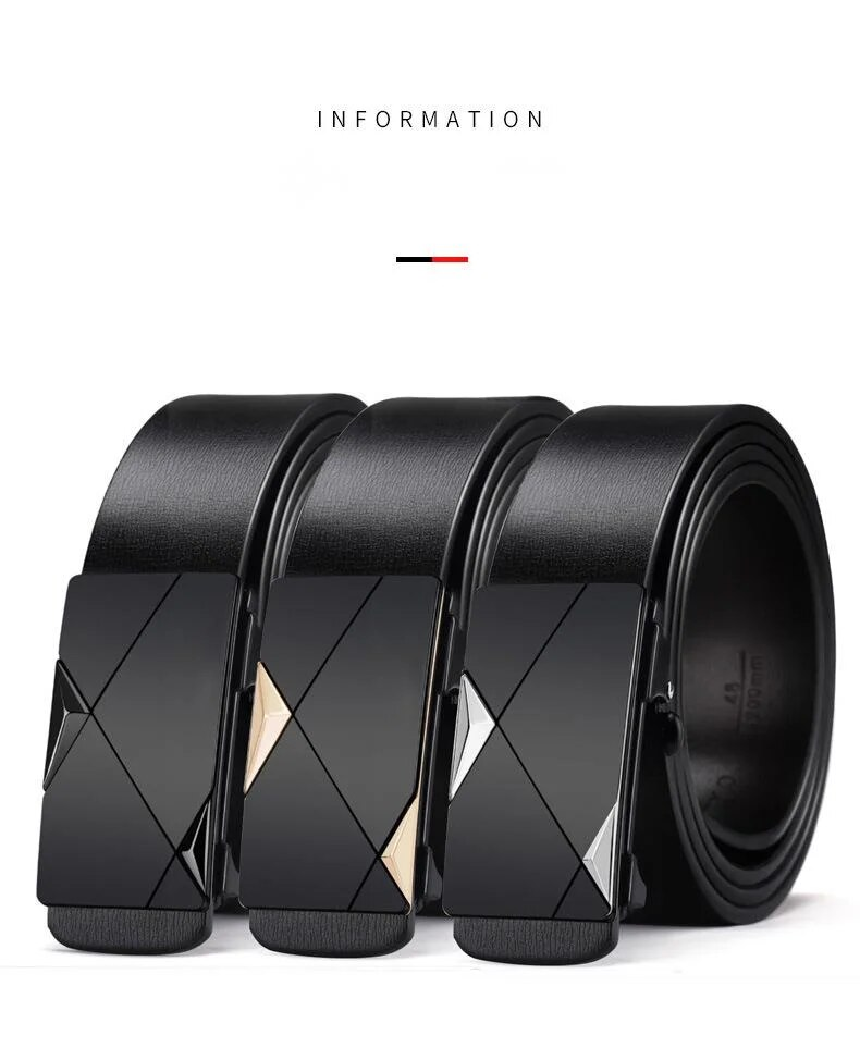 2023 New Hot Selling Belt for Men's Upgraded Automatic Buckle Two Layer Cowhide Belt, Trendy and Versatile Classic Pant Belt for Men_voghion.com
