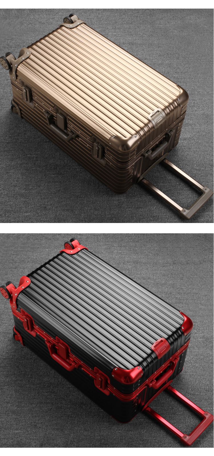 Valigia rigida in lega di alluminio di alta qualità con ruote girevoli a 360° - Misure da 26", 28", 30" per uomo e donna - Valigia da viaggio resistente, impermeabile e sicura_voghion.com