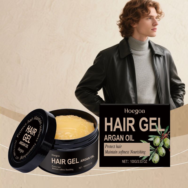 Hoegoa Moroccan Argan Oil Styling Gel Finishing Shining, geeignet für lockiges und glattes Haar_voghion.com