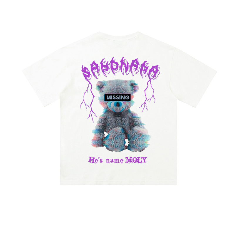 Unisex overdimensjonert t-skjorte - Hiphop-skjorte med droppskulder | Bomullstopp med femkvart ermer_voghion.com